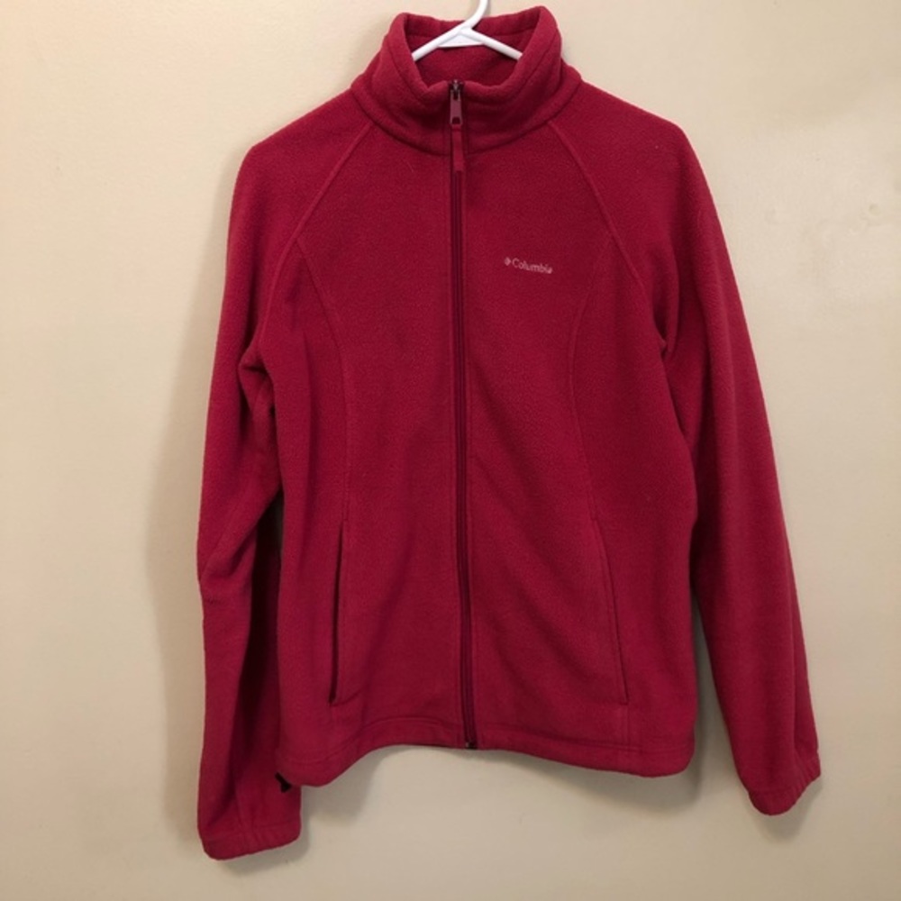 Columbia Women’s raspberry Pink Fleece jacket sweatshirt large
